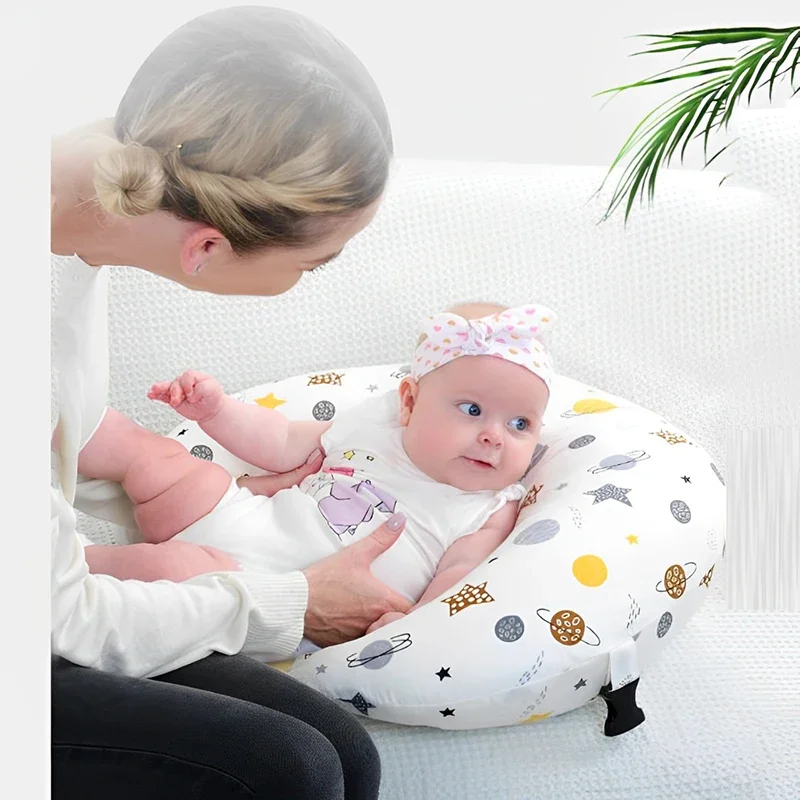 Newborn Breastfeeding Pillow Multifunctional Universal Cotton Pattern Infant Waist Fixed Feeding Cushion Baby Feeding Pillow