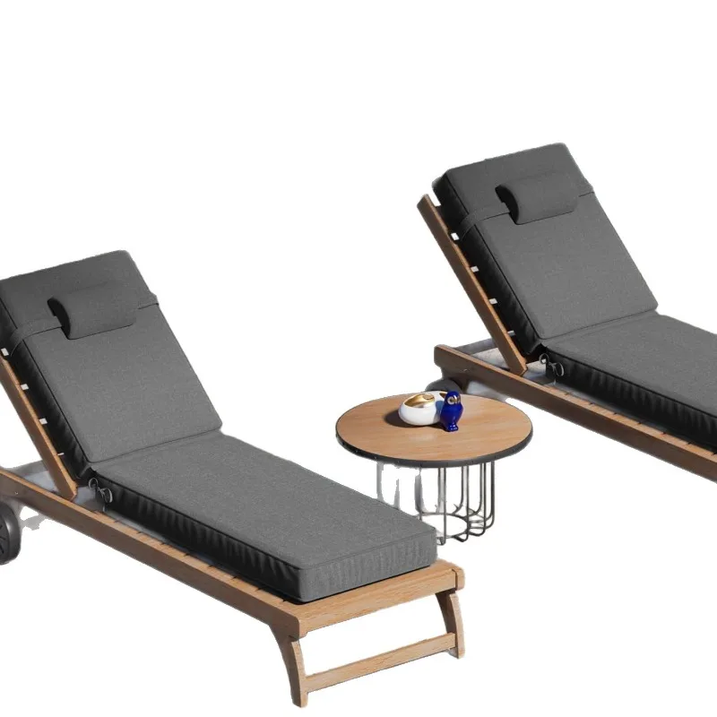 Outdoor lounge chair cushion with backrest A18 removable and washable waterproof and anti-fouling terrace chair cushion seat