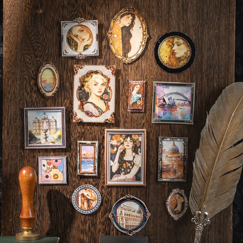 

Набор из 6 наклеек с европейскими бордюрными узорами, серия «Классический музей», для декора дневников, вырезанные фигурные элементы, 1 или 2 упаковки