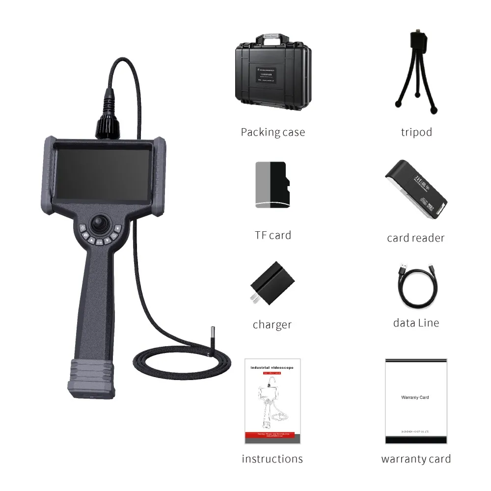 VS-P Industrial 3.9 Mm CMOS Fiber Transfer Endoscope 2m Length Borescope Camera USB Data Night Vision Automotive Tools