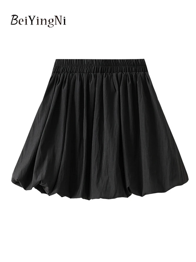 

Beiyingni, винтажная женская юбка Kawaii, лето 2022, сексуальные короткие юбки трапециевидной формы с высокой талией, женские шикарные белые мини-юбки с бантом