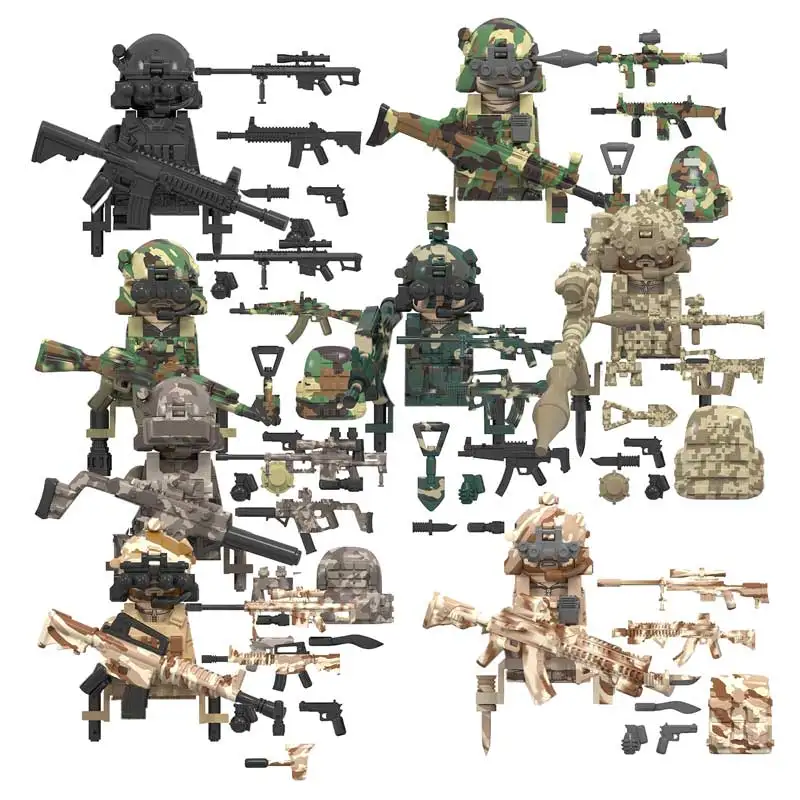 WM6147 tropas de camuflaje militar, nieve, KSK, SSO, fuerzas especiales, Mini bloques de construcción, figuras, juguetes para niños