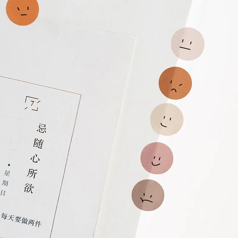 3 Pcs/Set DIY Cute Smiley Face Stickers Decorative Labels Journaling Stickers Scrapbooking Kawaii Stationery Supplies