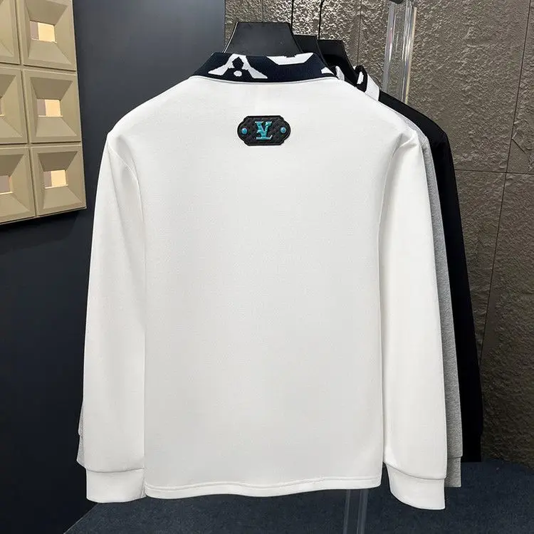 

Autumn new design sense men's long-sleeved t-shirt versatile long-sleeved letters casual trend