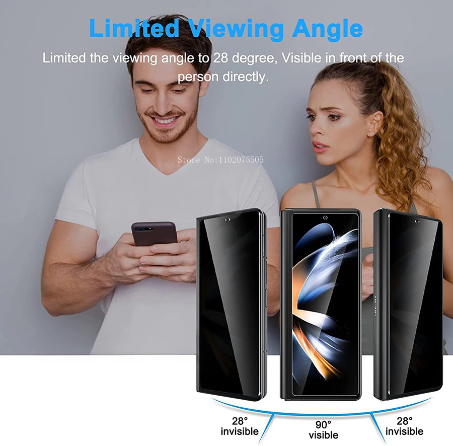 Anti-Spion gehärtetes Glas für Samsung Galaxy Z Fold 5 4 Sichtschutz folie Displays chutz folie für Z Fold3 Fold4 W22 W21 5g