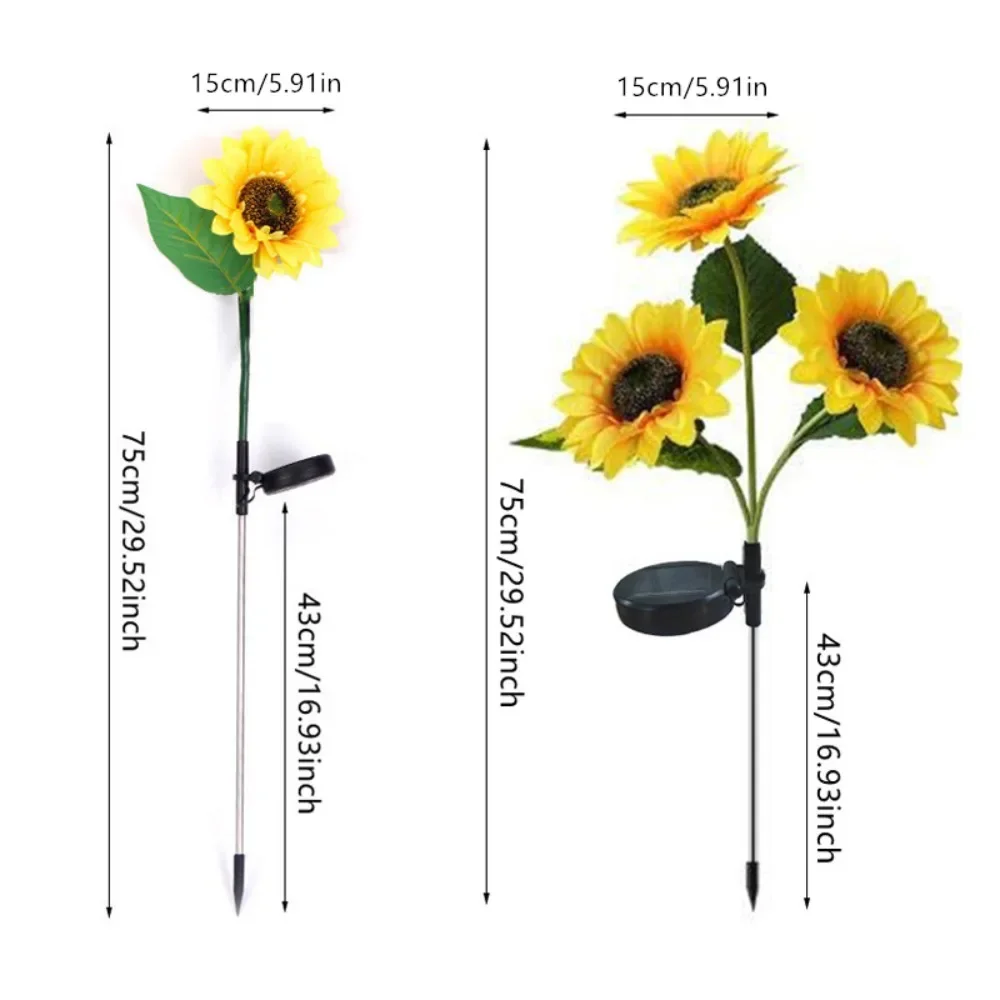 LED Solar Lichter Outdoor Simulierte Sonnenblumen Rasen Lampe Garten Hof Boden Fee Licht Hochzeit Weihnachten Home Dekoration