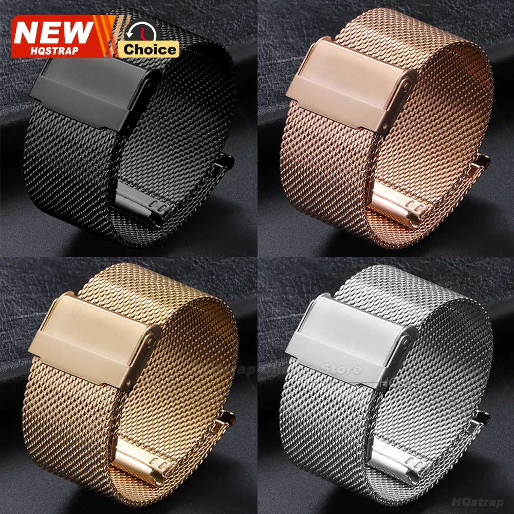 0.6mesh Universal Milanese Strap for DW Watch Band 10mm 12mm 13mm 14mm 16mm 17mm 18mm 19mm 20mm 22mm Metal Bracelet with Tool