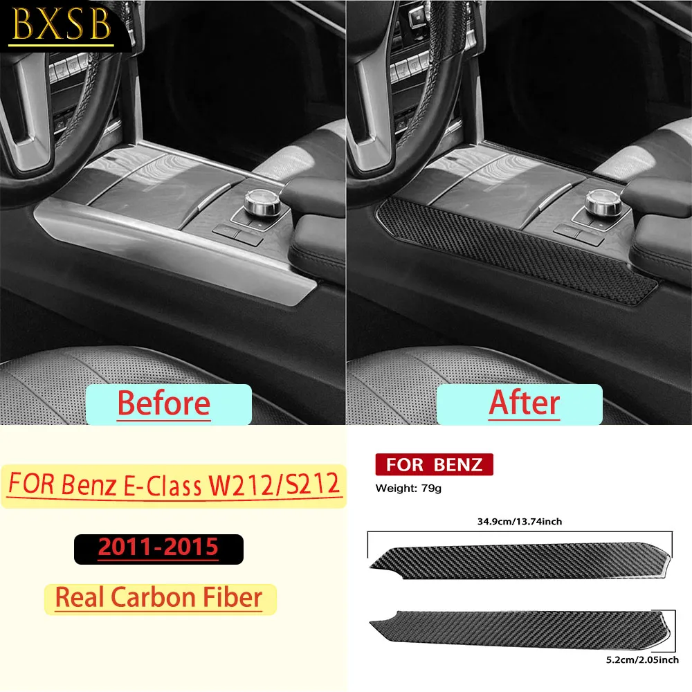 Carbon Fiber For Mercedes-Benz E-Class W212/S212 2011-2015Center Console Side Gear Shift Panel Trim Sticker Interior Accessories