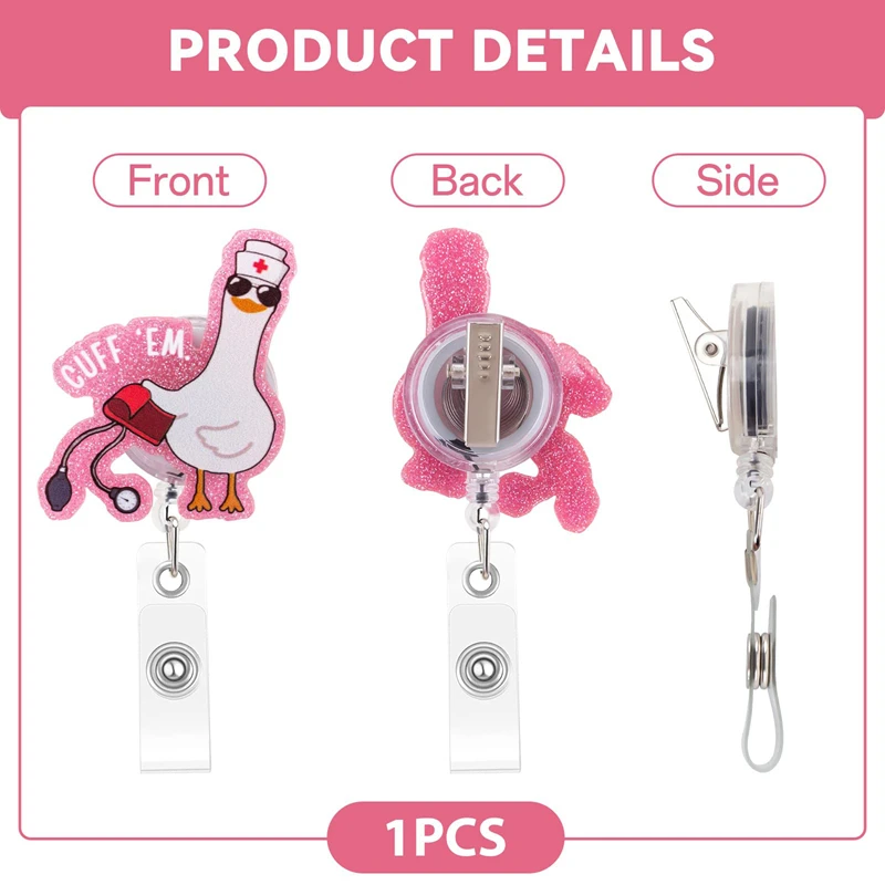 

Держатель для значка-манжета с выдвижным зажимом, забавный гусь, катушка для значка медсестры, милые подарки с героями мультфильмов для кормления студентов, работников, учителей