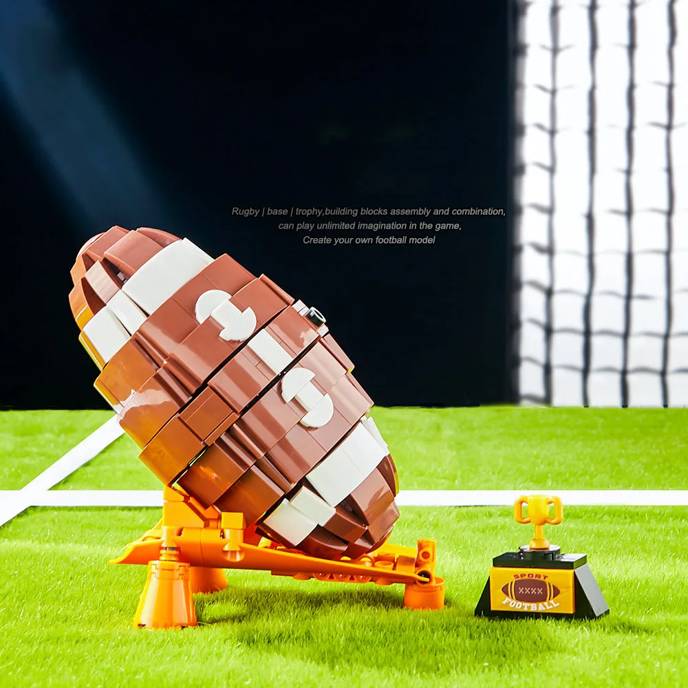 iDEA خوذة رياضية لكرة القدم الأمريكية بنة الرجبي مجموعات نموذج البناء مجموعات الطوب ألعاب تعليمية للأطفال الهدايا