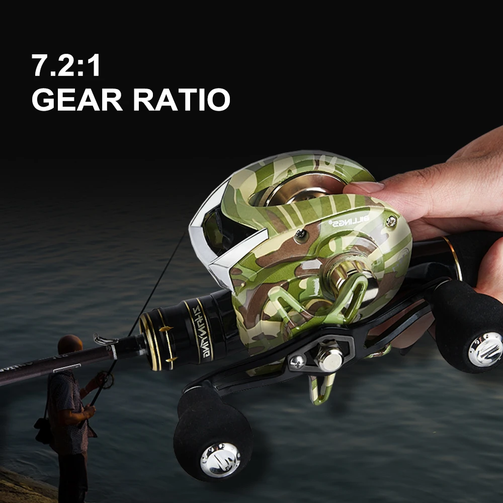 BILLINGS Baitcasting Reel,7.2:1 High-Speed Gear Ratio With 9 Button Magnetic Braking System Baitcaster Reel,11LBs Max Drag