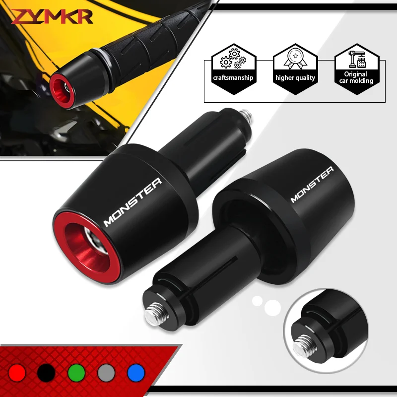 

Motorcycle Universal Handlebar Grips Cap For MONSTER PANIGALE Multistrada Hypermotard Handle Bar Anti-Slider Plug Protection