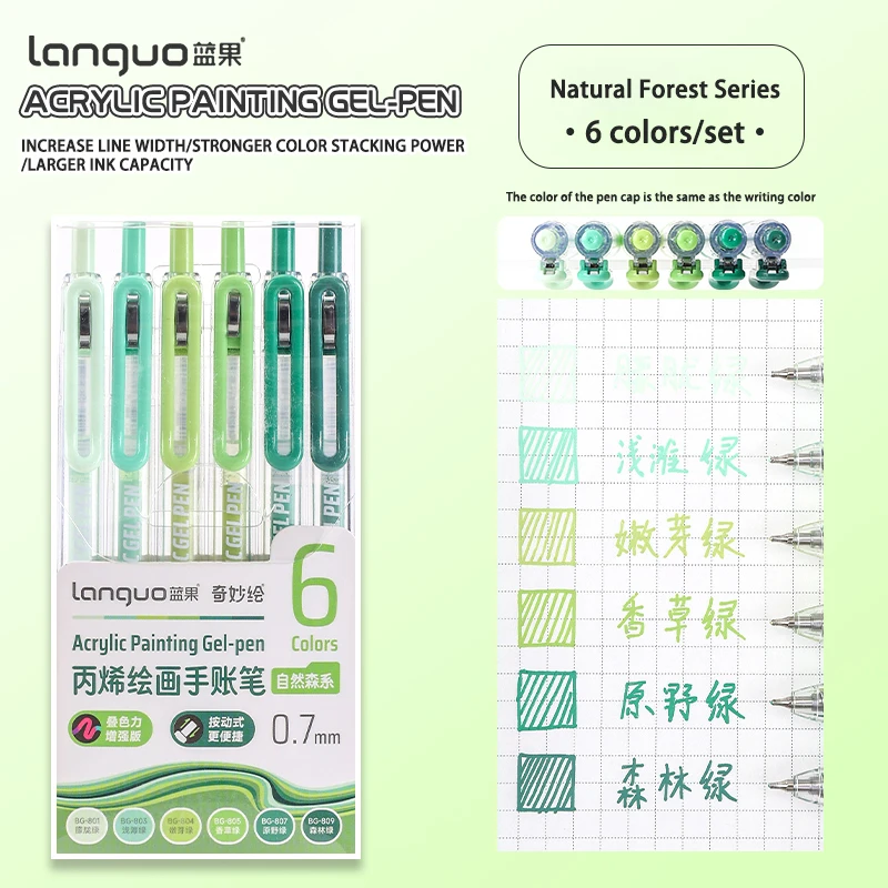 6/36/54/72/90 Kleur Acryl Schilderen Gel Pennen Set Intrekbare 0.7mm Tip Handboek Pen Voor Student Art schilderen Graffiti Schrijven