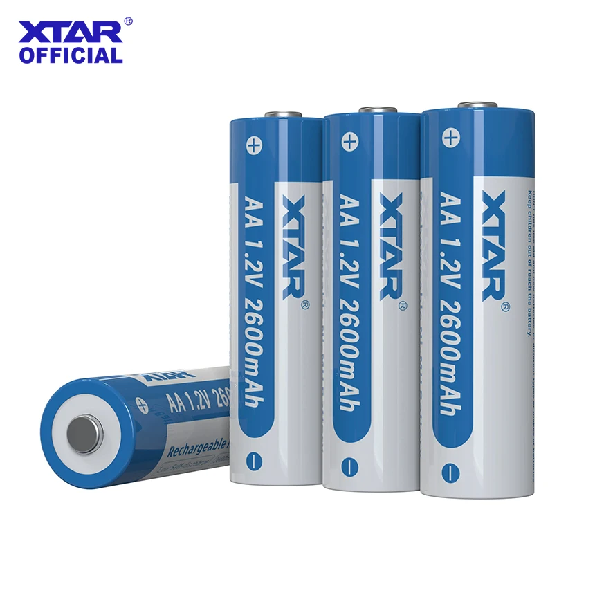 XTAR 4PCS 1.2V 2600mAh Ni-MH Rechargeable Battery Eco-Friendly Long-Lasting Safe Ideal for Cameras Toys & More