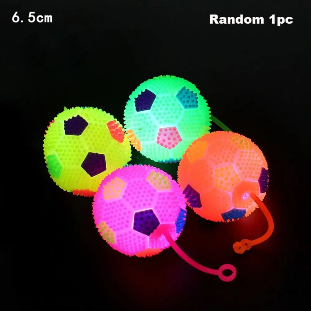 High Quality Luminous Glowing Ball LED Light Up Elastic Fun Squeeze with Rope Flashing Soft Prickly Massage Ball