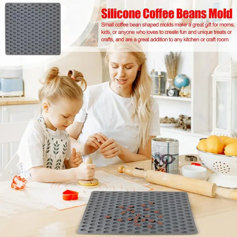 Coffee Beans Shaped Silicone Chocolate Mold for Jelly Pudding Ice Cube Tray Candy Dessert Pastry Cookie Baking Decorating Tools