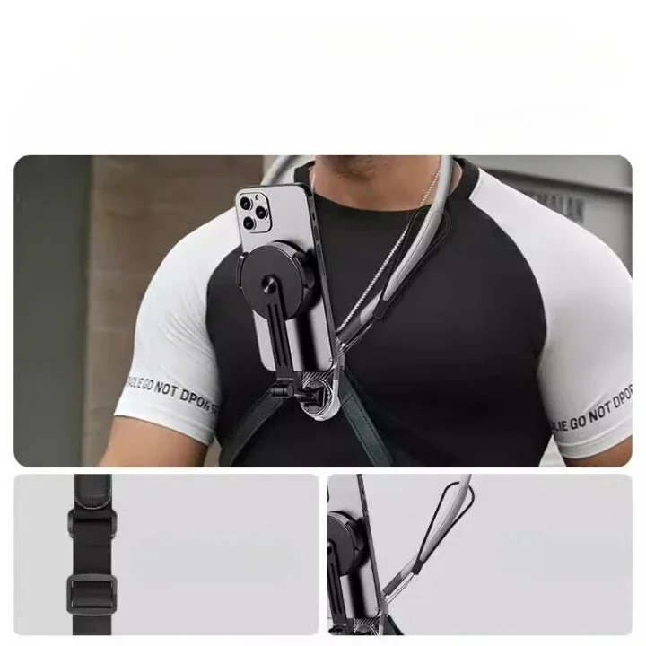 FUNSNAP Magnetic Neck Cell Phone Holder Chest Shooting Outdoor Riding Fishing Shooting Cell Phone and Camera Neck Bracket