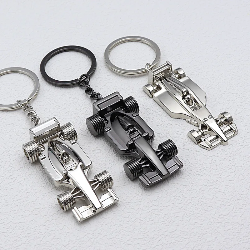 Fashion F1 Racing Keychain Creative Racing Activity Gifts Personality Pendant Silver Color Car Key Chain Men's Jewelry Keyring