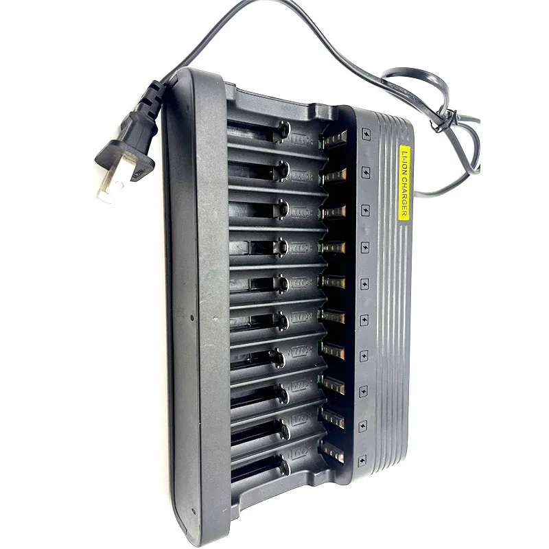 18650 Lithium Battery Charger Strong Light Flashlight for 26650 25500 16340 14500 10440 17500 10 Slots Full Automatic Stop