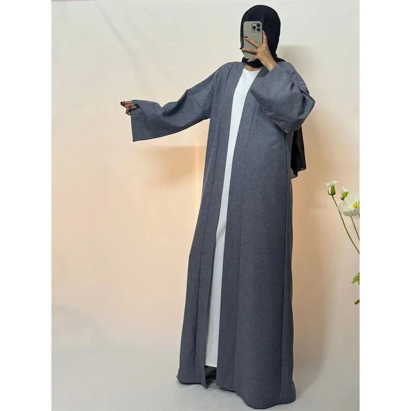 JINIA เปิดด้านหน้า Abaya มุสลิม Kaftans เสื้อผ้าอิสลามแขนยาวหลวม Maxi ชุดผู้หญิง Jilbabs Abayas ดูไบ Robe Caftan