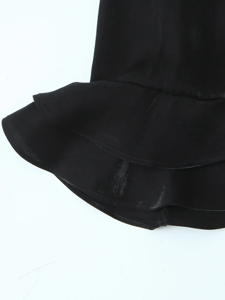 Primavera outono o pescoço manga longa tecido brilhante em camadas decoração camisas pulôver feminino blusas elegantes feminino casual wear