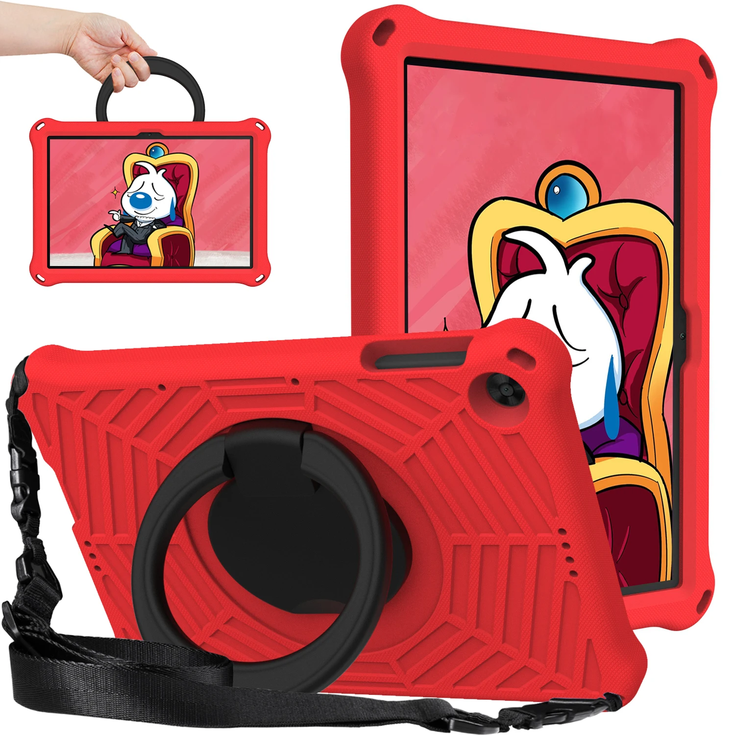 

EVA Rotating Case For Huawei MatePad T 10 S T5 10.1 T8 8.0 MediaPad M6 8.4 M5 Lite 8 Stand Cover For Honor Pad X8 Shoulder Strap