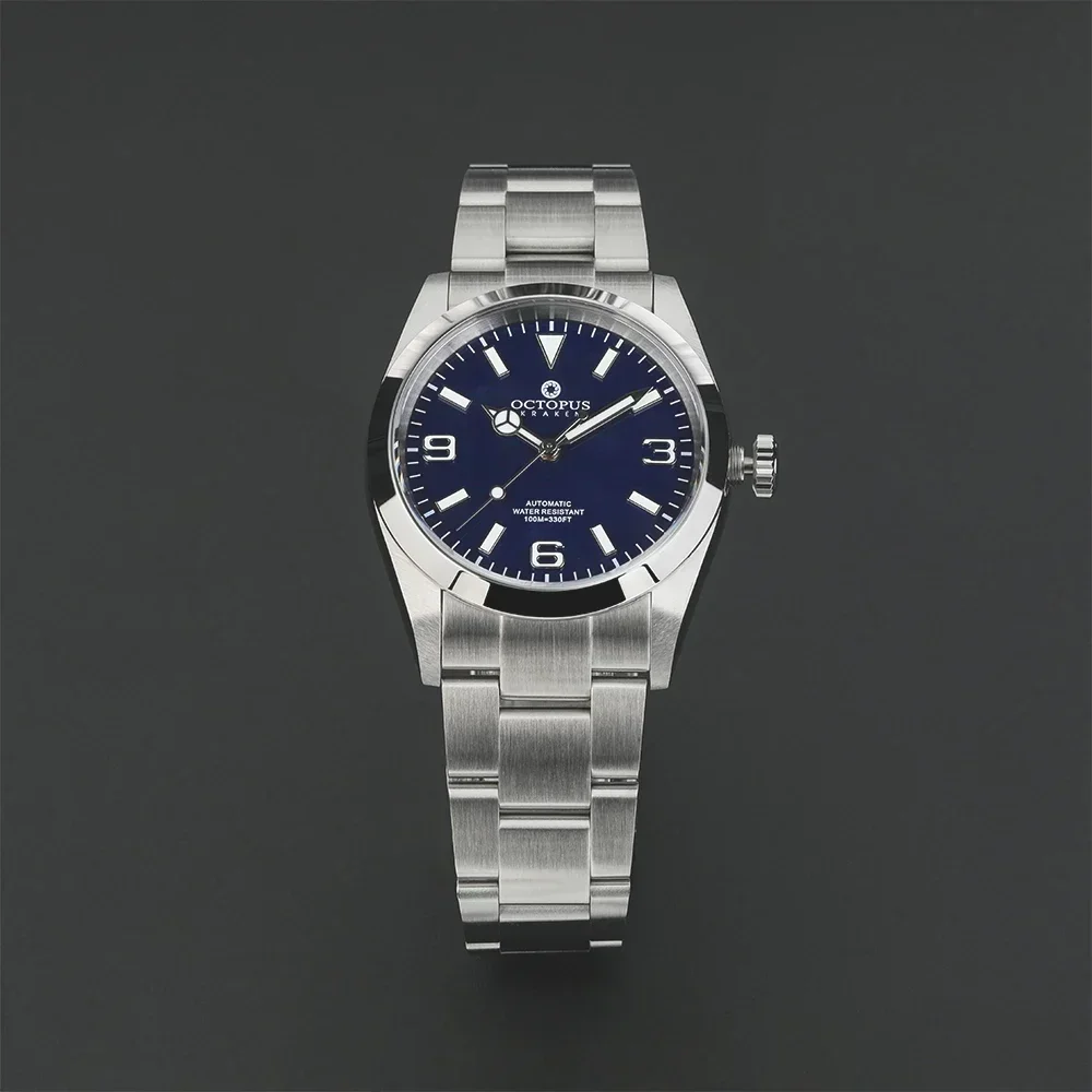 Octopus Kraken Men\'s Automatic Mechanical Watch PT5000 Exploration 36mm Stainless Steel Waterproof 10Bar Sapphire Luminous BWG-9