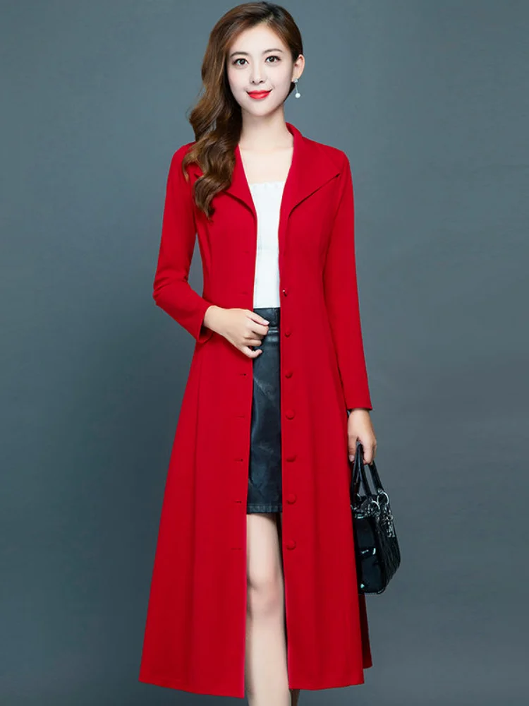 

Женское пальто Thiened средней длины, весна-осень, новое, приталенное, удлиненное, с эффектом стройности, женское пальто-жилет