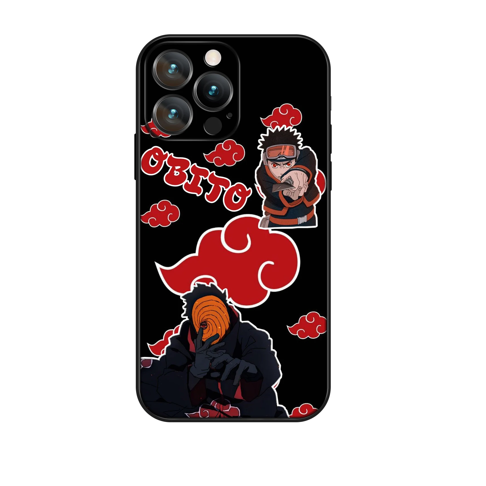 MINISO Phone Case for iPhone 16 Pro Max Uchiha Obito Anime Soft Silicon Cover for iPhone 16 15 14 13 12 11 Pro Max Plus