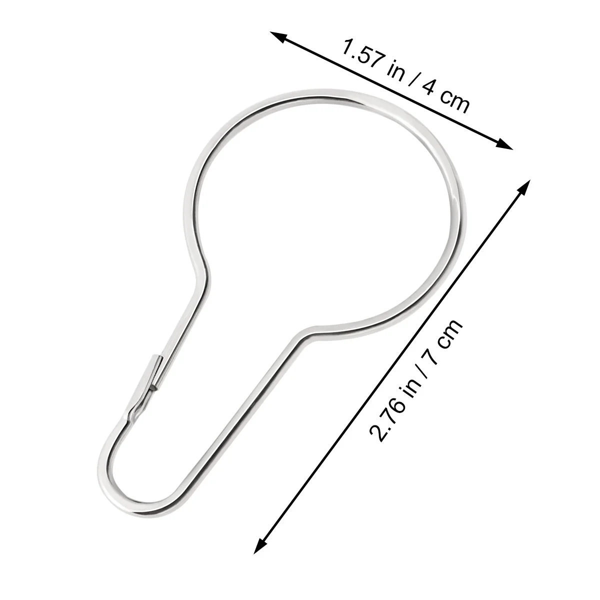OUNONA-Crochets de rideau de douche, rouleau fœtal, anneaux en acier inoxydable antirouille avec clips, poli pour rideaux HORods, 12 pièces
