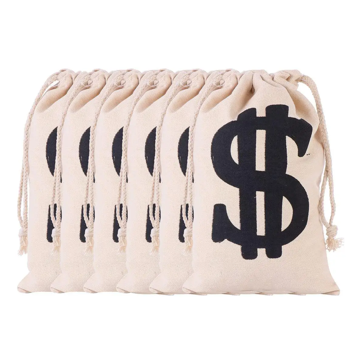 

6pcs Cotton C y Bag Bags Drawstring Gift Pouch Gift Pouch Party Supplies Sweets Packaging Reusable Storage Bag