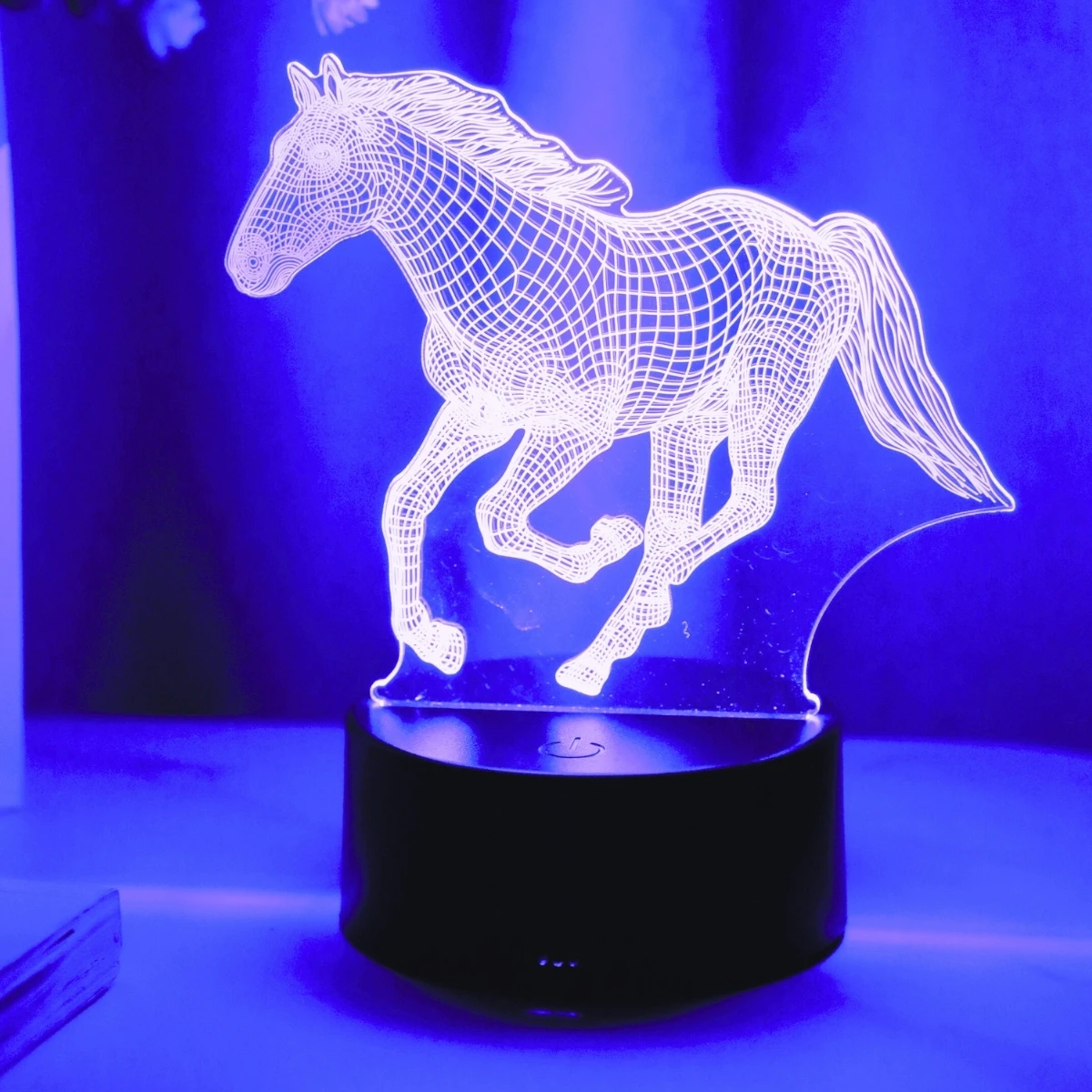 Creative Galloping Horse Shaped 3D Night Light Touch 7-Color Color Decoration Room Atmosphere Gift Light as a Holiday Gift