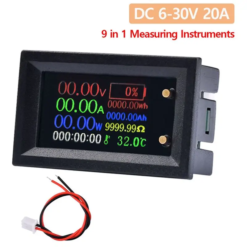 جديد! الفولتميتر الرقمي مقياس التيار الكهربائي متعدد الوظائف تستر IPS الجهد الحالي الطاقة بطارية الطاقة اختبار الكهرباء متر