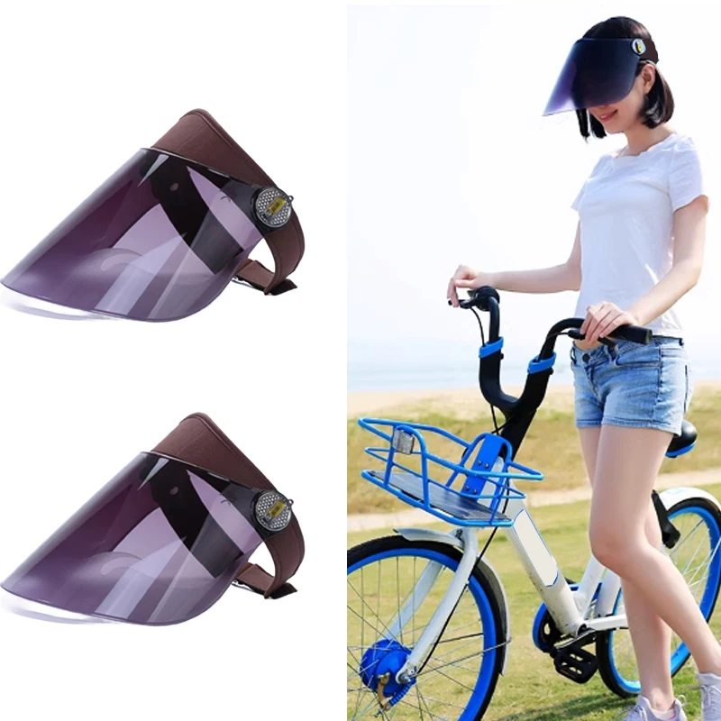 Brown Summer Unisex Hard Sun Visor Headband Full Face Skin Protect Breath UV Protection Sport Luxury Golf Cap Empty Top Sun Hats