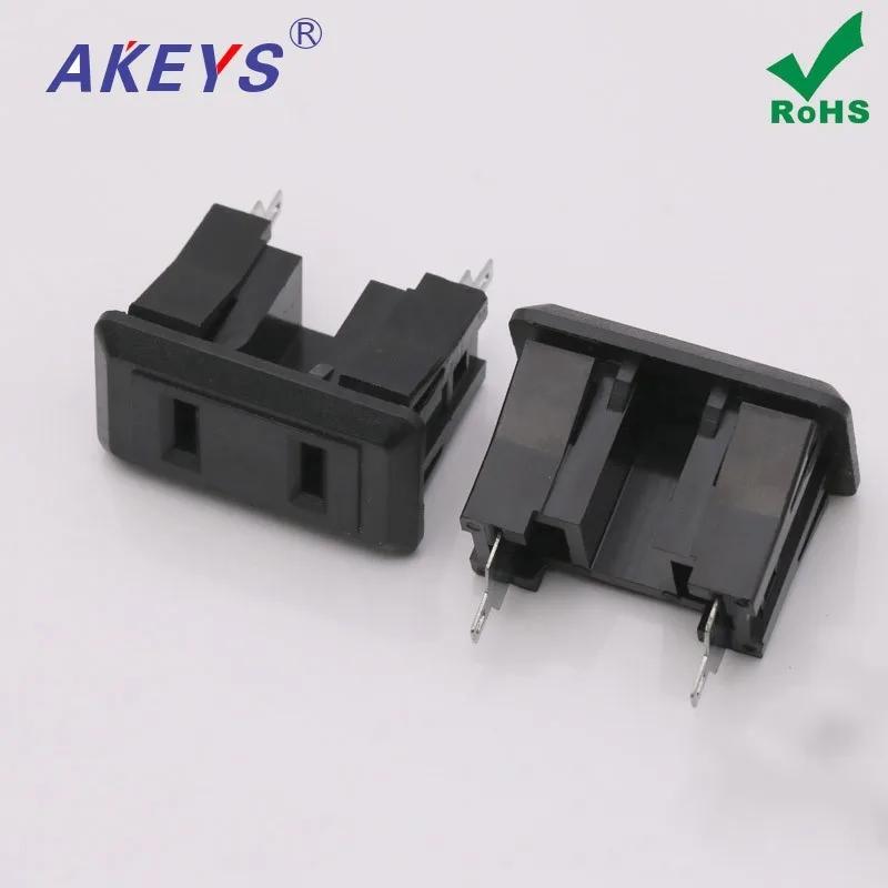 10pcs AC power socket AC-009C 2-pin two-hole straight female connector socket with card slot AC seat