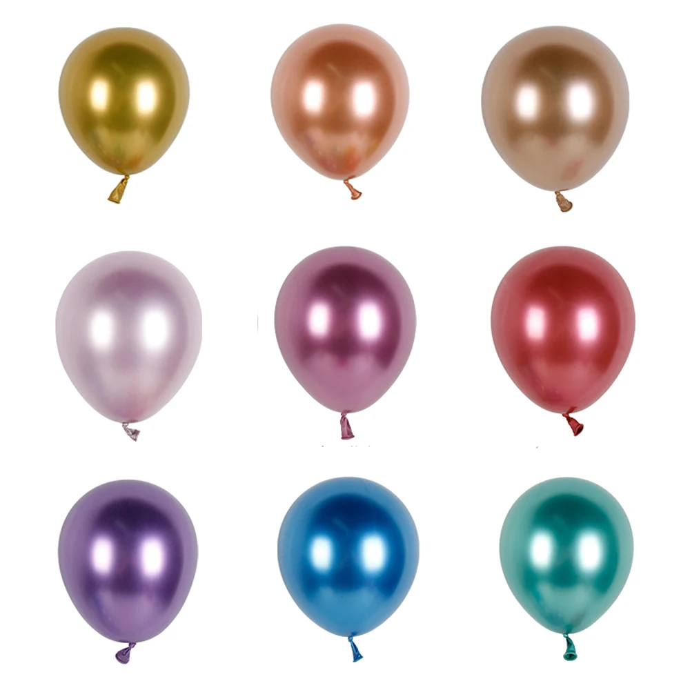 

5/10inch Metallic Latex Balloons 10pcs Metal Pink Gold Birthday Decor Balloons Baby Shower Wedding Balloon Garland Supplies