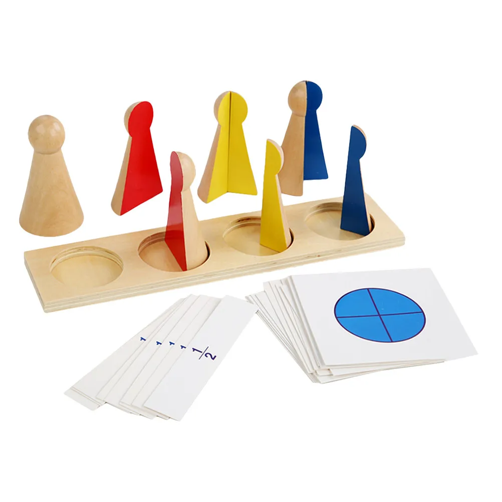 

1 набор деревянных обучающих блоков для изучения дробей, развивающие пособия для раннего детства, интерактивные учебные материалы для школы, подарок для детей