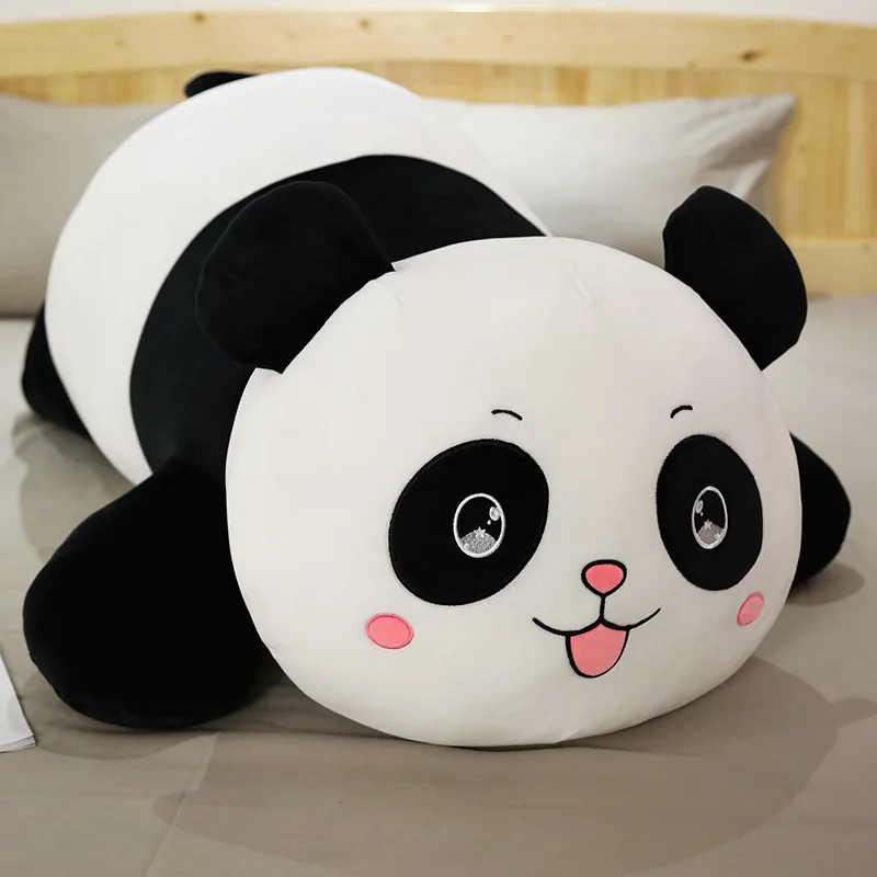 Nuevo lindo muñeco de Panda grande, almohada de animales de juguete de peluche, regalos de cumpleaños y Navidad para niños, juguete de dibujos animados, almohada de peluche de Panda gigante en la cama