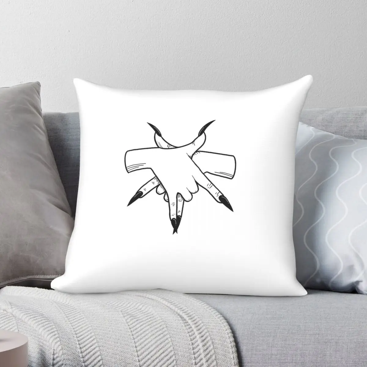 Hand Inverted Pentagra Square Pillowcase Polyester Linen Velvet Creative Decor Throw Pillow Case Sofa Seater Cushion Cover 18