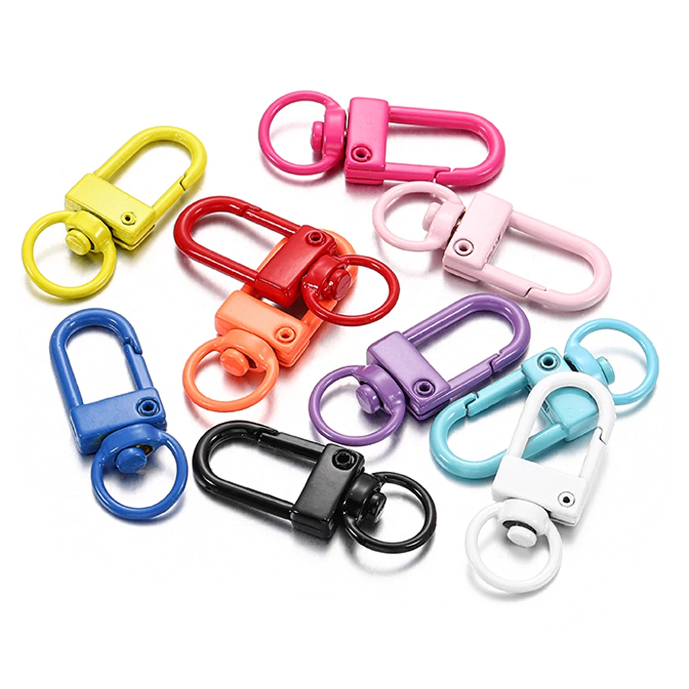 5pc/lot 17 Colors Square Keychains Lobster Clasps Hooks Key Chain Key Rings for DIY Trinkets Keychain Jewelry Findings