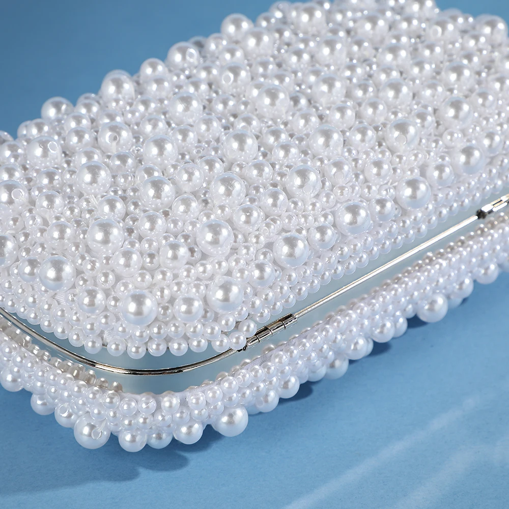 Handcrafted Pearl Evening Bag High-End Versatile Wedding Banquet Gift Hand-Held Bag for Cheongsam And Evening Dresses image 5