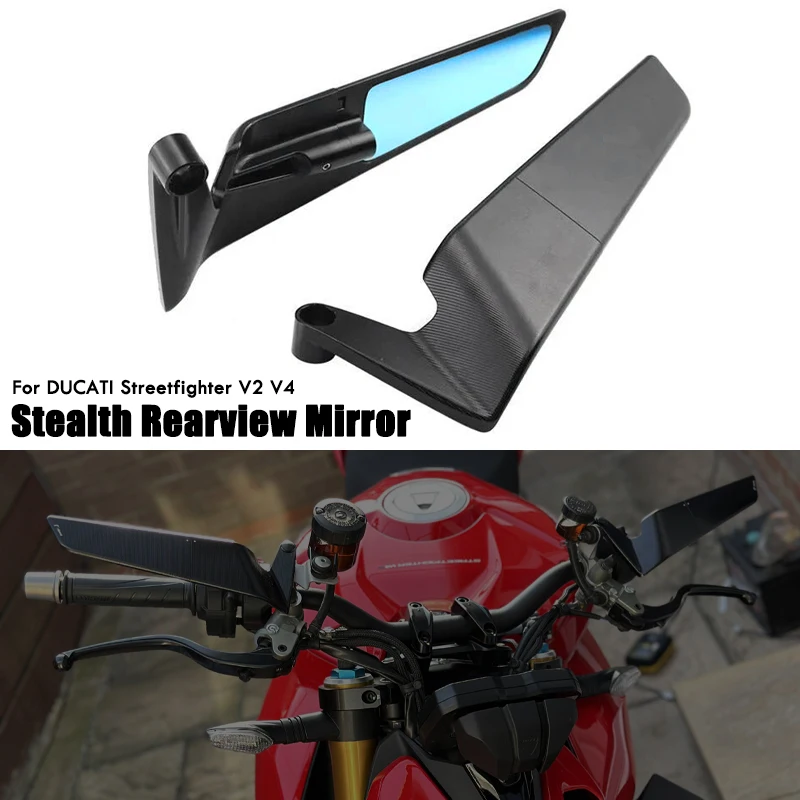 For DUCATI Multistrada V2 V4 Streetfighter V2S V4S Motorcycle Adjustable Rotating Reversing Side Mirror Stealth Rearview Mirrors