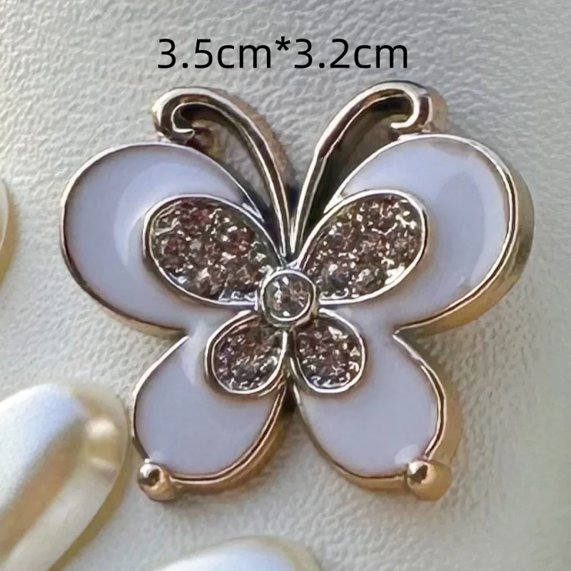 Whole Set Hot Sale DIY Hole Shoes Charms for Pearl Butterfly Handmade Charms Designer Quality Garden Shoe Decoration Girl Gift