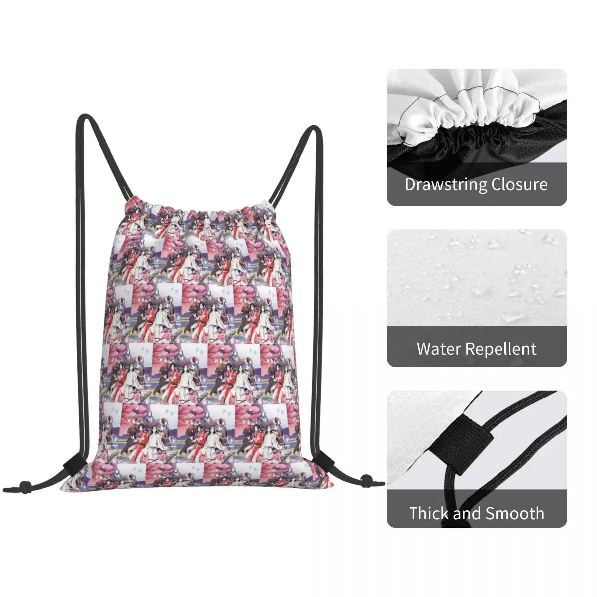 Heaven Official's Blessing Backpacks Multi-function Drawstring Bundle Pocket Sports Bag Book Bags for Man Woman Students