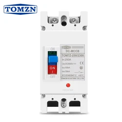 TOMZN 2P DC 600V DC caja moldeada Solar disyuntor MCCB protección contra sobrecarga Protector de interruptor para Solar fotovoltaico PV