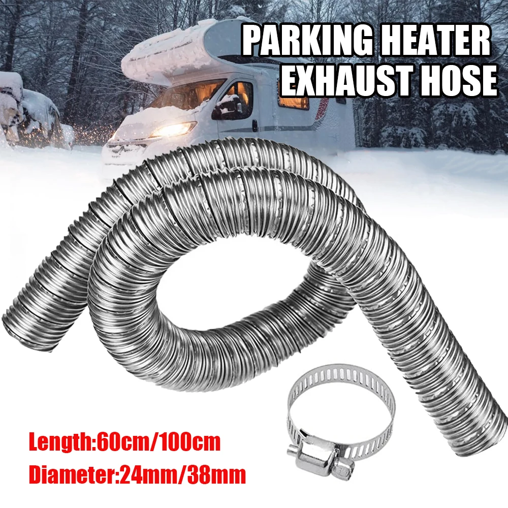 Stainless Steel Car Heater Exhaust Pipe 24mm 38mm Dual-layer 60cm/100cm for Webasto Diesel Parking Heater Air Outlet