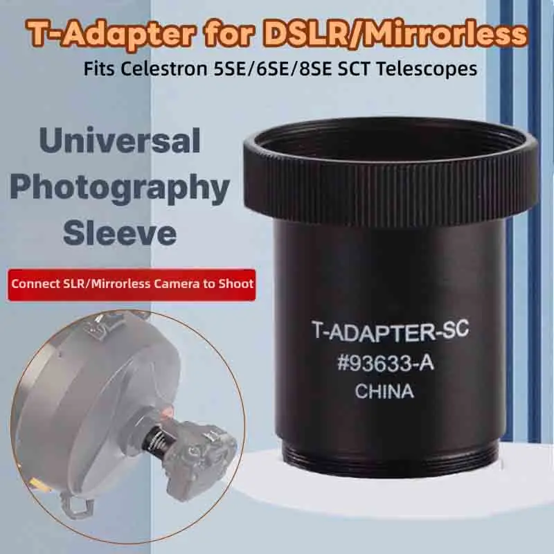 

Универсальный Т-образный адаптер для фотосъемки для зеркальной камеры, совместимый с телескопом Celestron 5SE, 6SE, 8SE, C5, C8