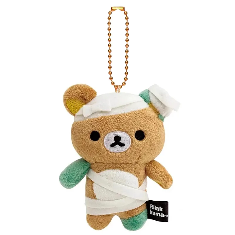 Miniso Rilakkuma Cute Halloween Series Plush Doll Pendant Anime Keychains Backpack Ornament Birthday Gifts for Boys and Girls