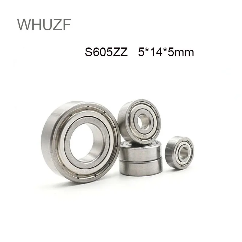 

WHUZF Free Shipping S605ZZ Bearing ABEC-7 5*14*5 mm ( 5 PCS ) 440C Roller Stainless Steel S605Z S605 Z ZZ Ball Bearings