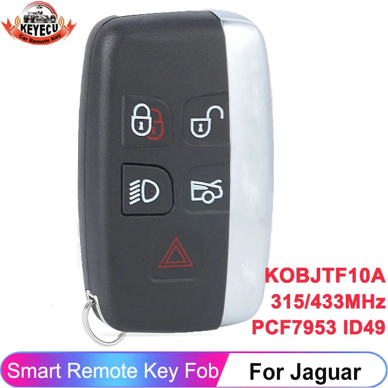 KEYECU OEM KOBJTF10A Smart Card For Jaguar XF XJ XKR XE F-Type 2013 2014 2015 2016 2017 2018 2019 2020 315/433MHz Key Remote Fob